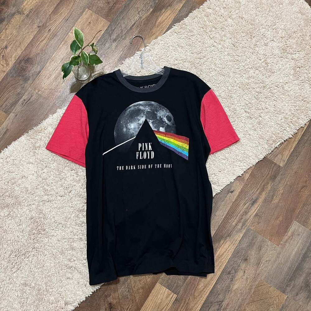 Pink Floyd Unisex Large Dark Side Of The Moon Colorblock Crewneck Graphic Tee